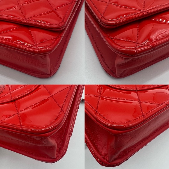 Authentic Chanel red patent calfskin leather Wallet on Chain - Picture 12 of 17